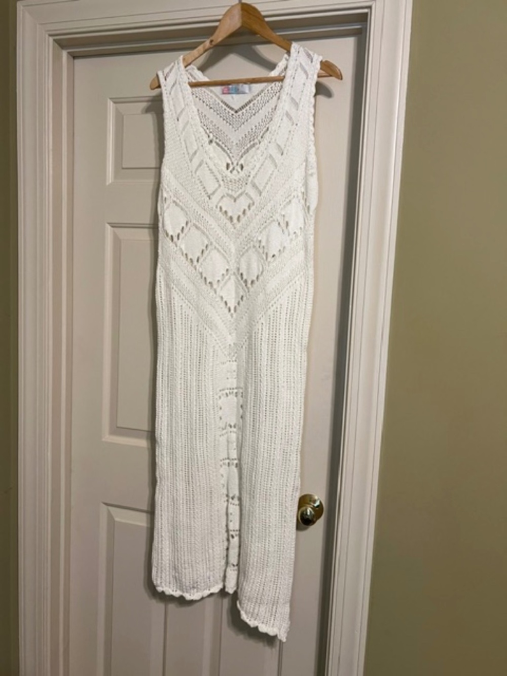 Free People Beach Ivory Crochet Dress - Sleeveless V-Neck Cotton - Size M